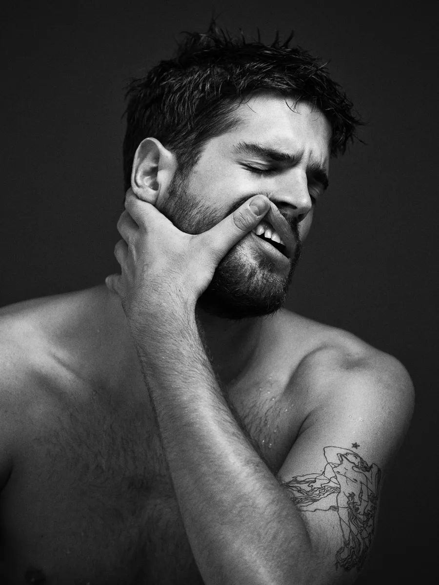 Portrait male model dramatic bw - agency test