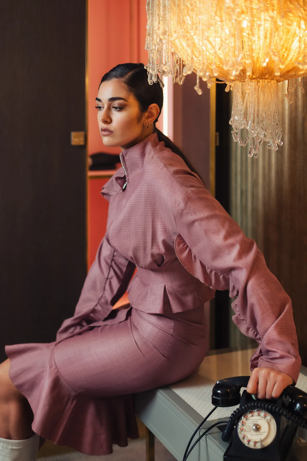 Fashion editorial pink dress vintagelaurent dubois photographie