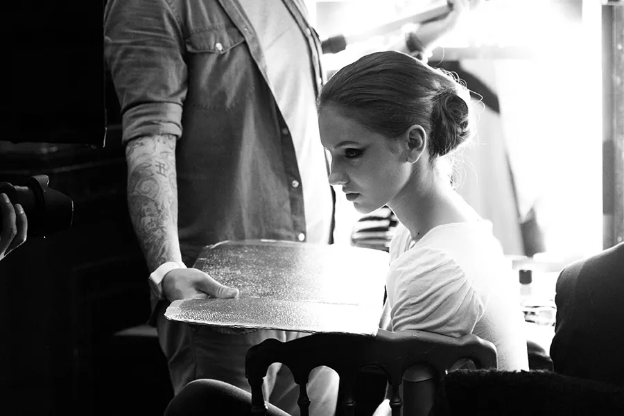 Backstage makeup preparation bw - fashion week 1