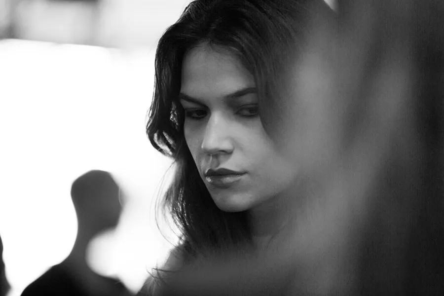 Model portrait shadow artistic bw - fashion week 1