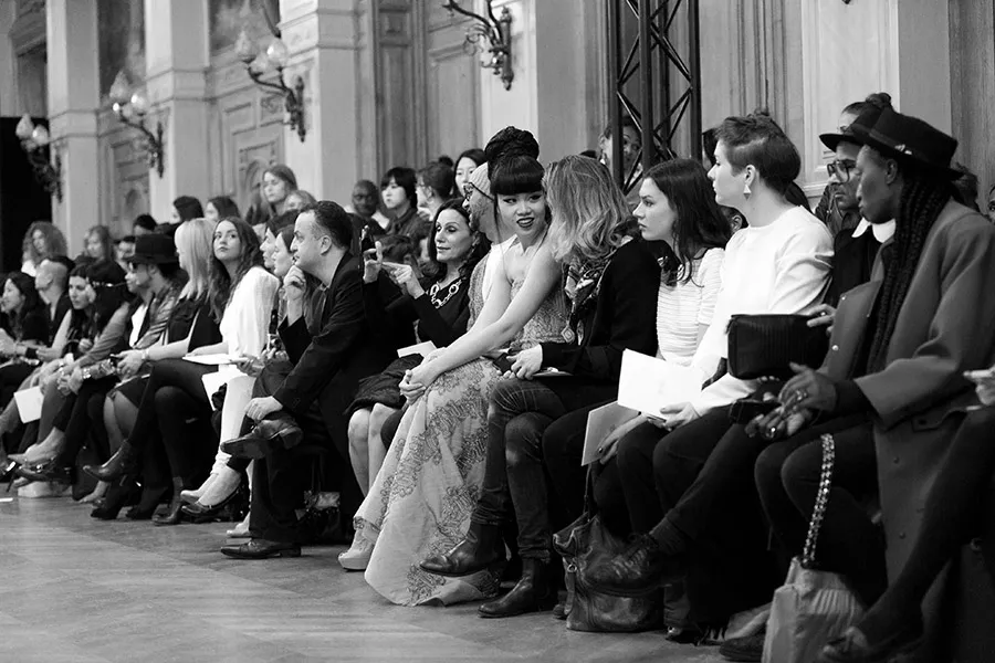 Fashion show front row audience bw - fashion week 1