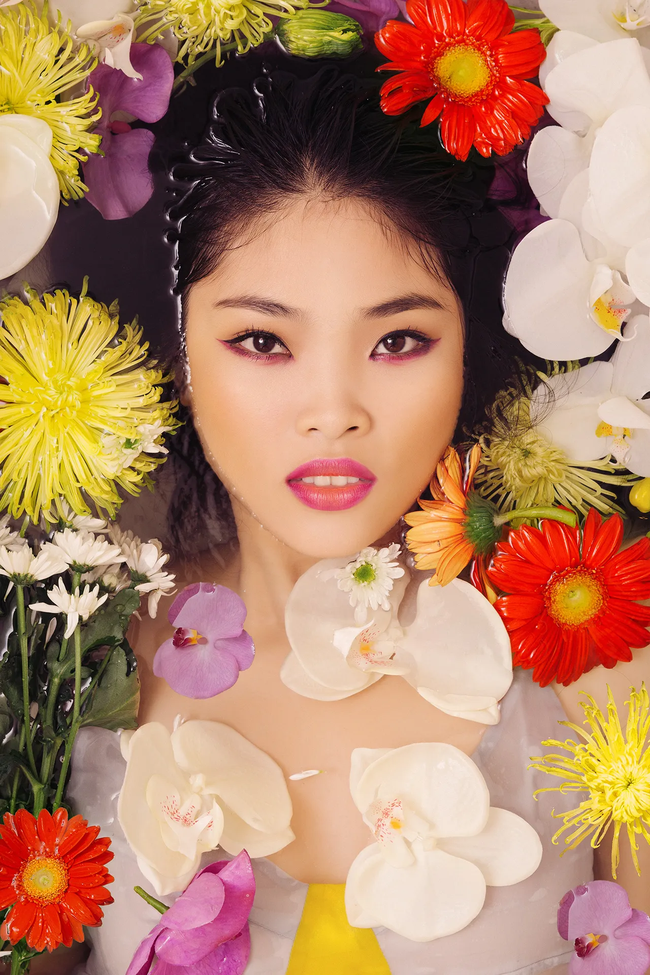 Asian beauty floral portrait - portraits