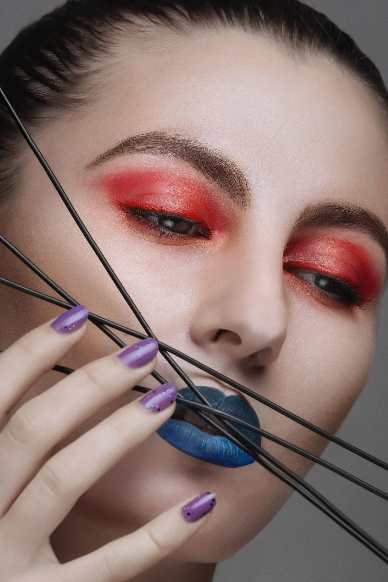 Beauty makeup creative nails - portraits